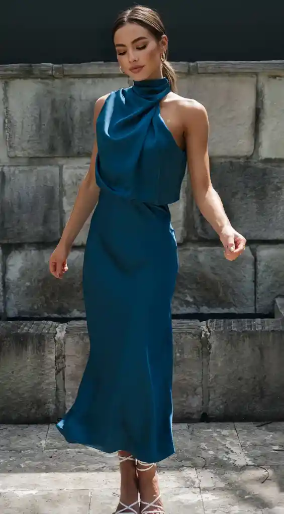 Vestido Altea Talla M Azul Petroleo