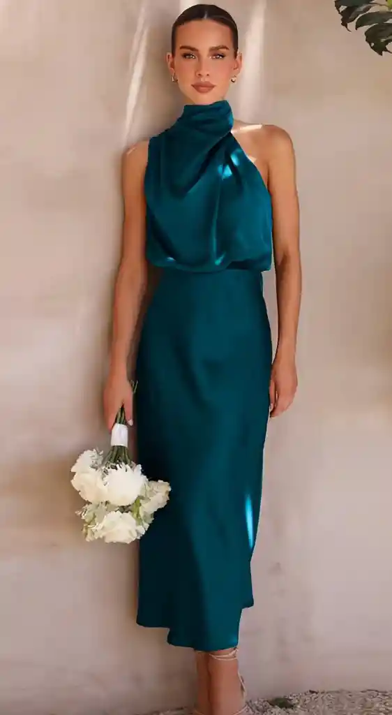 Vestido Altea Talla M Azul Petroleo