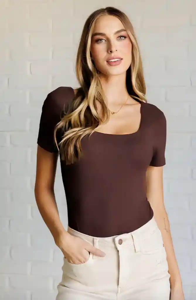 Body Cuadrado Café Talla S/m