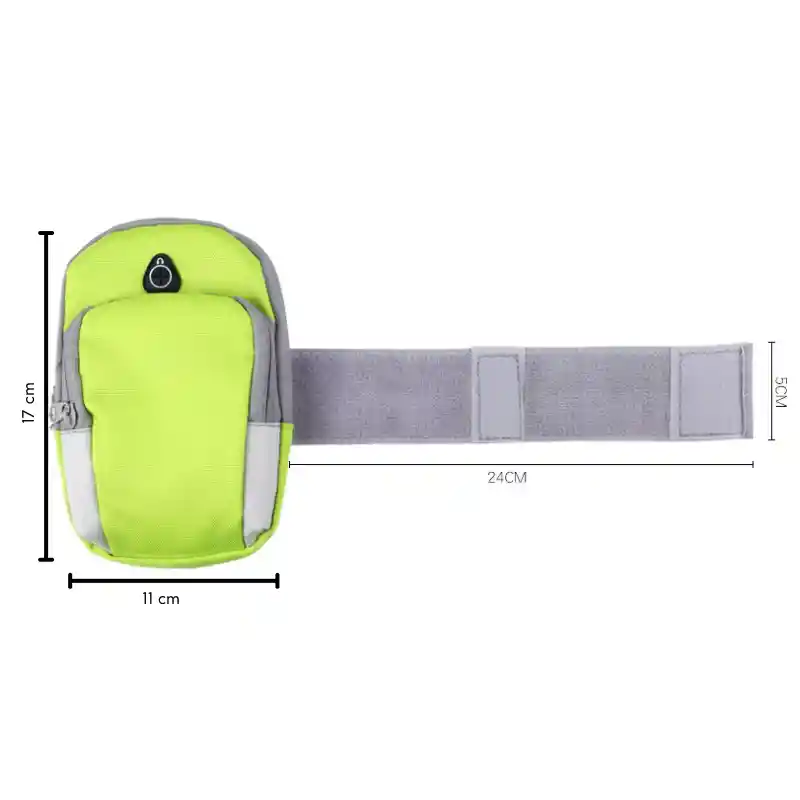Brazalete Deportivo Porta Celular Con Bolsillos Doble Cierre
