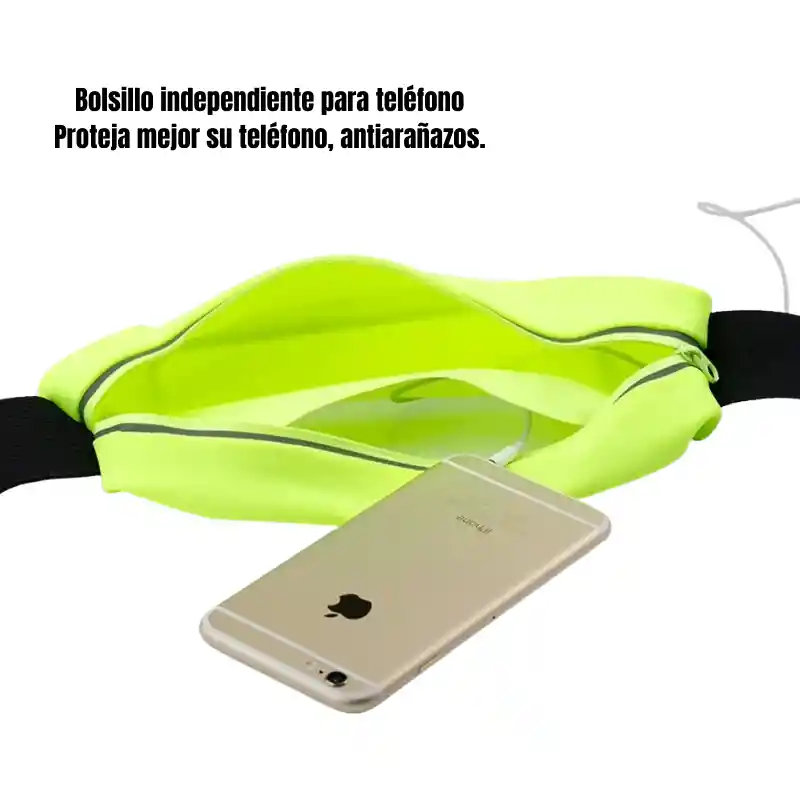 Canguro Riñonera Deportiva Impermeable Ramitech Con Porta Celular Y Auriculares
