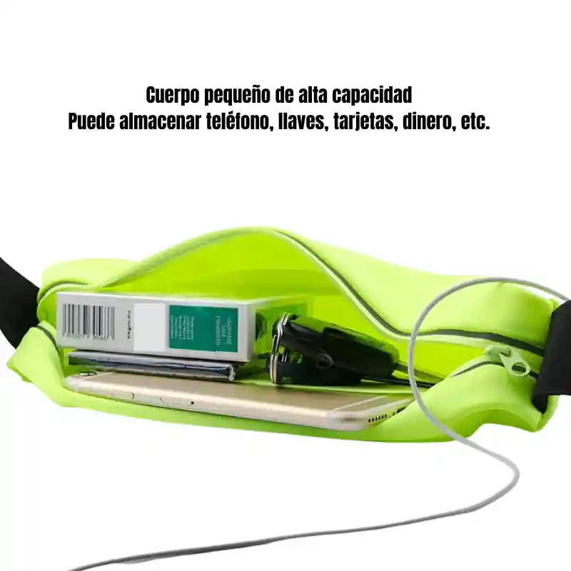 Canguro Riñonera Deportiva Impermeable Ramitech Con Porta Celular Y Auriculares