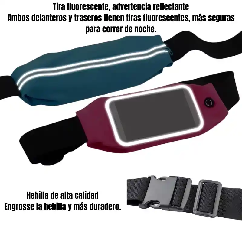 Canguro Riñonera Deportiva Impermeable Ramitech Con Porta Celular Y Auriculares