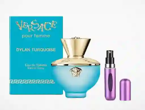 Dylan Turquesa Versace 1.1 + Perfumero | Fragancia Para Dama Floral Frutal Cítrica