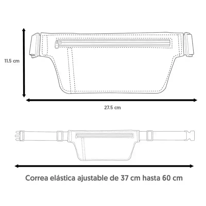Cangurera Deportiva Unisex Con Cinta Reflectiva Y Ajuste Elástico