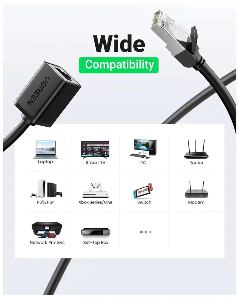 Cable De Red Extension Ethernet Cat6 Conexión Rj45 Lan 1m