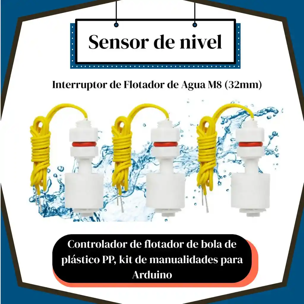 Sensor De Nivel Interruptor Flotador Plástico 52mm