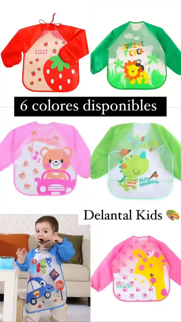 Delantal Niños Clases Pintura Y Mas