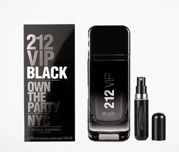 212 Vip Black 1.1 + Perfumero | Fragancia Para Caballero Aromática Ámbar Amaderada