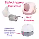 Combo Baño Arenero Con Filtro Mas Cama Mediana Impermeable Celeste