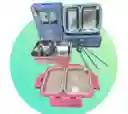 Porta Comidas De Doble Espacio Acero Inoxidable