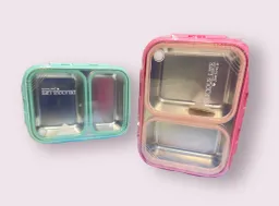 Porta Comidas De Doble Espacio Acero Inoxidable