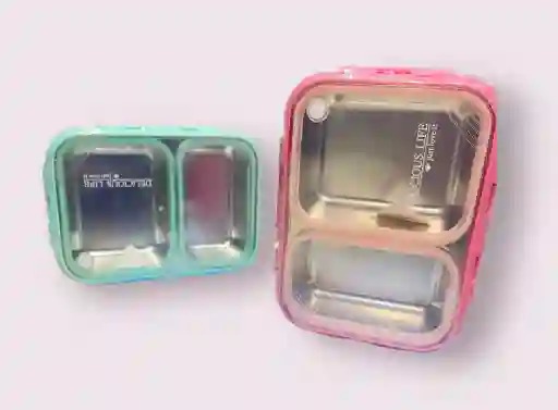 Porta Comidas De Doble Espacio Acero Inoxidable