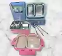 Porta Comidas De Doble Espacio Acero Inoxidable