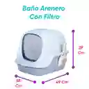 Baño Arenero Con Filtro Mas 50 Rollos De Bolsas Celeste