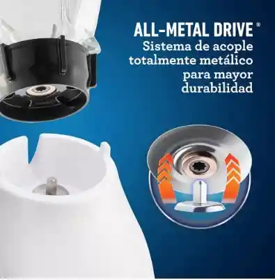 Licuadora Oster® Con Vaso De Vidrio Y Control De Perilla Bls Color Blanco 127v