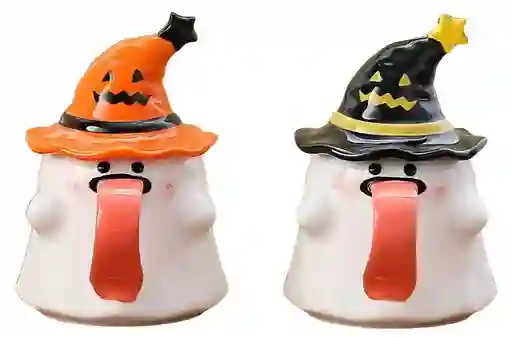 Mug Pocillo Halloween Fantasma,brujita,calabaza