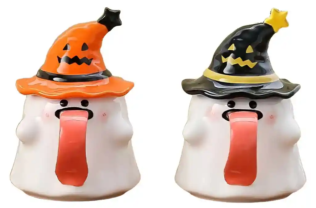 Mug Pocillo Halloween Fantasma,brujita,calabaza