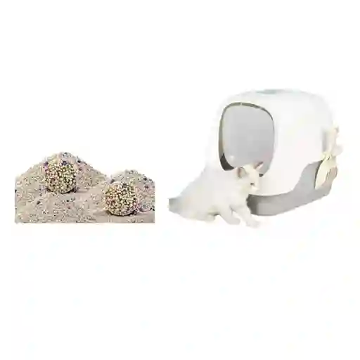 Baño Arenero Con Filtro Mas 6 Kg Arena Gris