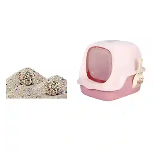 Baño Arenero Con Filtro Mas 6 Kg Arena Rosado