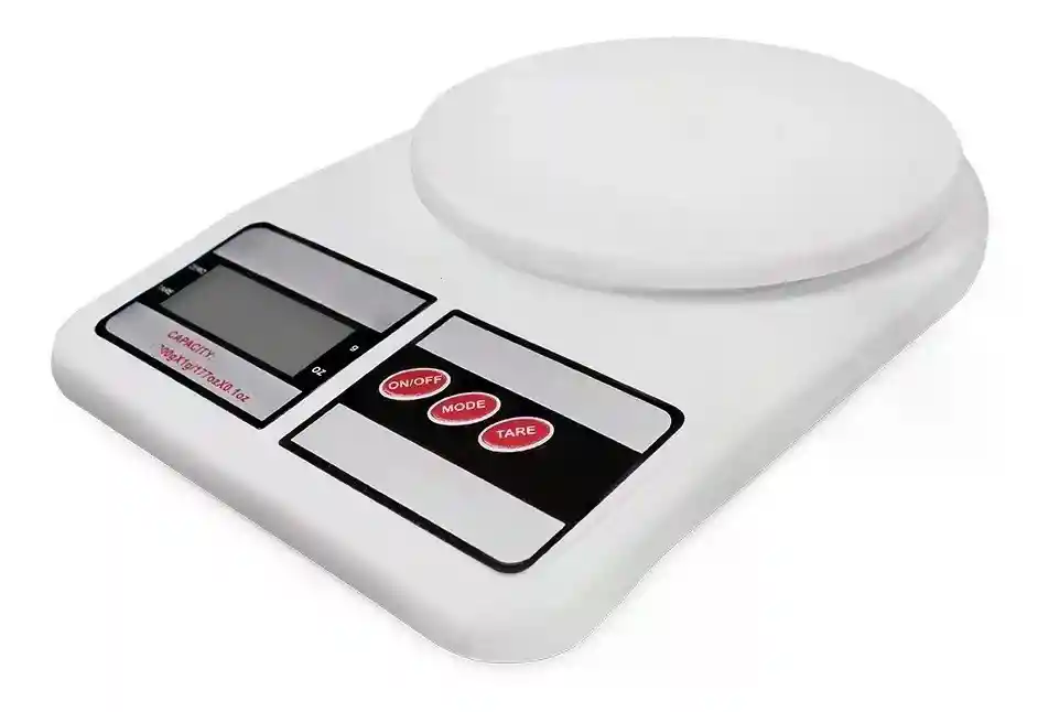 Bascula Gramera Digital 7kilos Pesa Balanza Electrica Capacidad Máxima 10 Kg Color Blanco