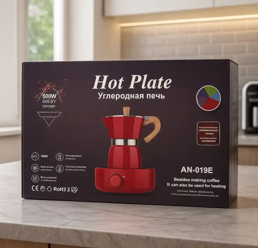 Cafetera Italiana Moka Con Base Calentadora Negra