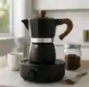 Cafetera Italiana Moka Con Base Calentadora Negra