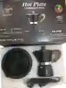 Cafetera Italiana Moka Con Base Calentadora Negra