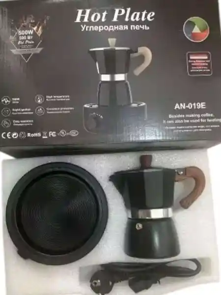 Cafetera Italiana Moka Con Base Calentadora Negra