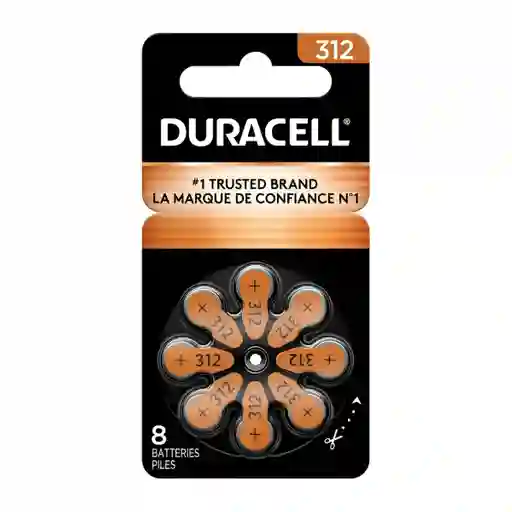 Pilas Audífonos Bateria 312 Duracell X8 Unidades
