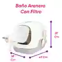 Baño Arenero Con Filtro Más Rascador Ondas Gris