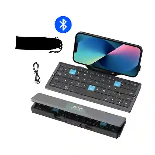 Mini Teclado Bluetooth Plegable Con Soporte Magnético