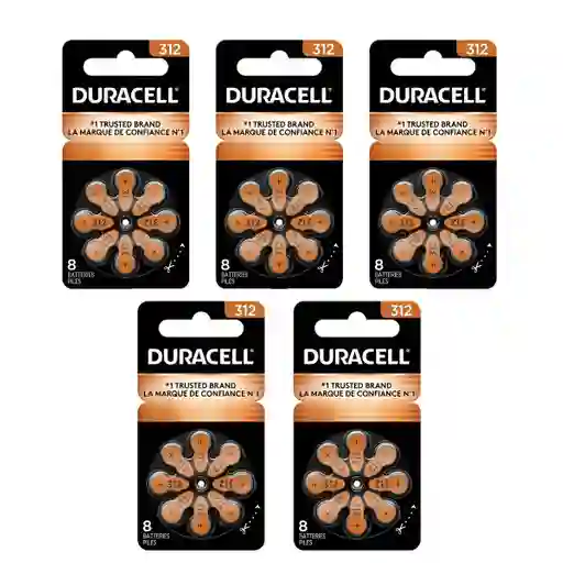 Pilas Audifonos Bateria 312 Duracell 40 Unidades