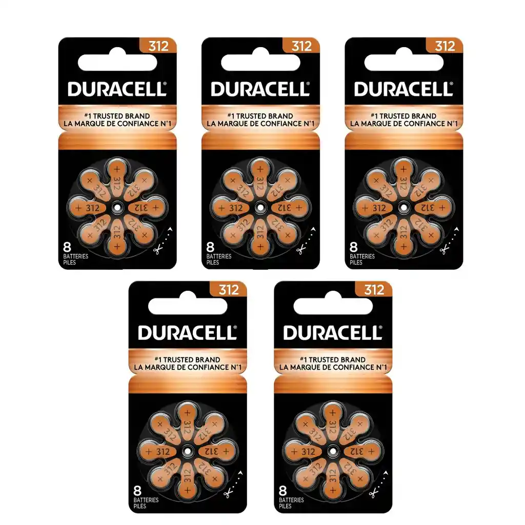 Pilas Audifonos Bateria 312 Duracell 40 Unidades