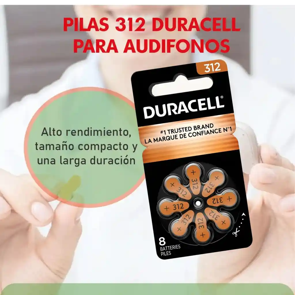 Pilas Audifonos Bateria 312 Duracell 40 Unidades
