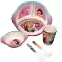 Set Vajilla Para Bebes Niños Bambu 5 Piezas