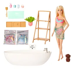 Set De Muñeca Barbie Fashion & Beauty Baño De Burbujas Hkt92