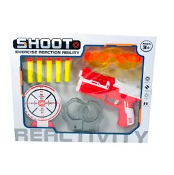 Pistola Lanza Dardos Nerf Multiples + Tiro Al Blanco Gafas