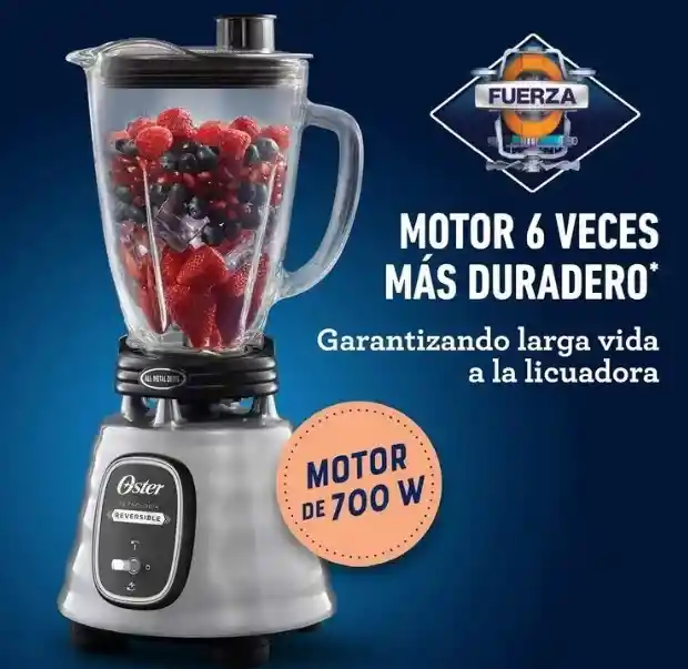 Licuadora Oster Pro Con Motor Reversible- Vaso Metalico