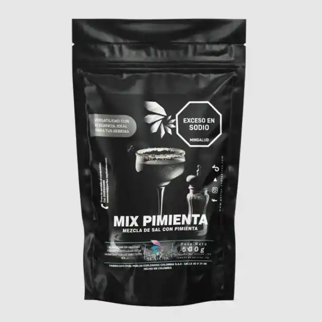 Sal Para Cocteleria Skarcha Mix Pimienta 500g