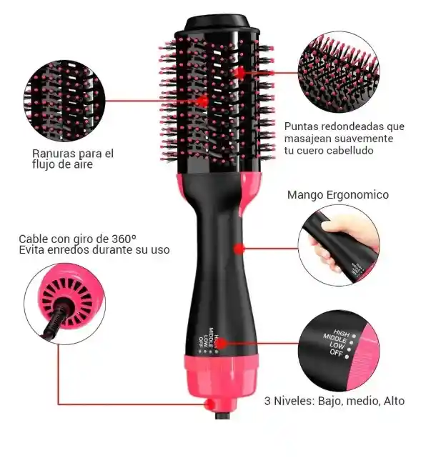 Cepillo Giratorio De Aire Caliente Para Cabello One - Step
