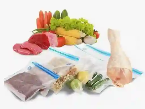 10 Bolsa Cierre Y Empaque Al Vacío Comida 30x34cm Y 2 Bombas