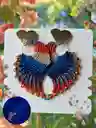 Aretes Alitas, Pavo Reales, Alas De Ángel En Micro Macramé, Cielo De Mandarina