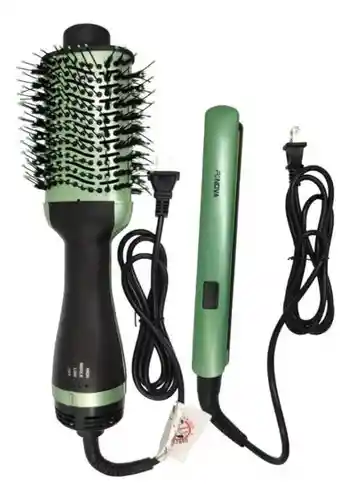 Combo Pro Nova Aguacate – Plancha Con Control Digital + Cepillo Secador De Doble Velocidad Pro-2501