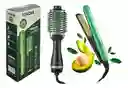 Combo Pro Nova Aguacate – Plancha Con Control Digital + Cepillo Secador De Doble Velocidad Pro-2501