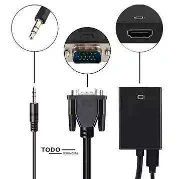 Adaptador Vga A Hdmi 1080p Con Audio