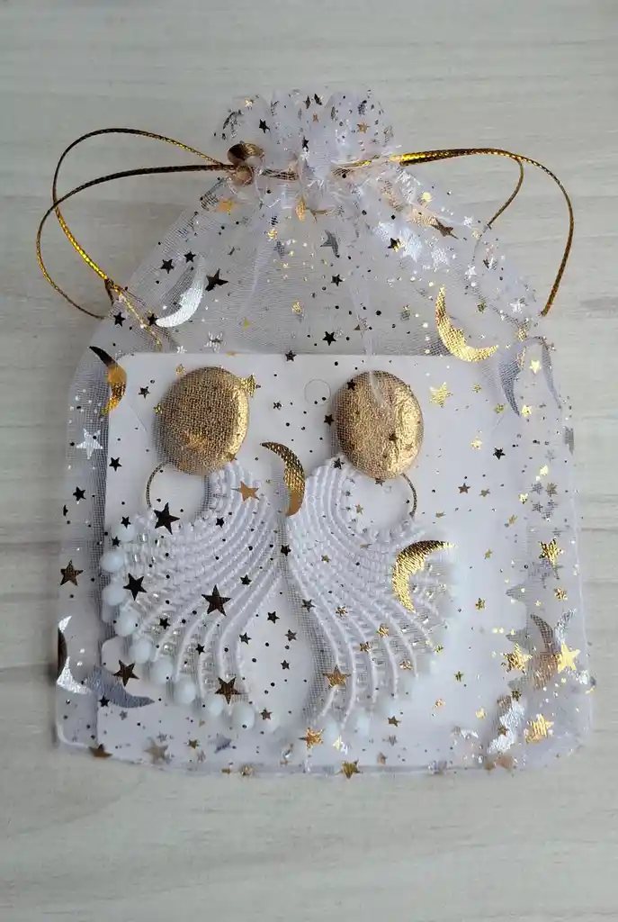 Aretes Alitas, Pavo Reales, Alas De Ángel En Micro Macramé, Alas De Nube