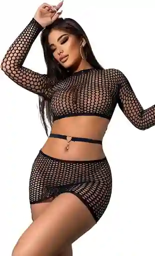 Lencería De Malla Para Mujer, Lencería Sexy De Malla