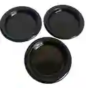 Platos Plásticos Negros 15 Cms Paqx15, Platos Ponque