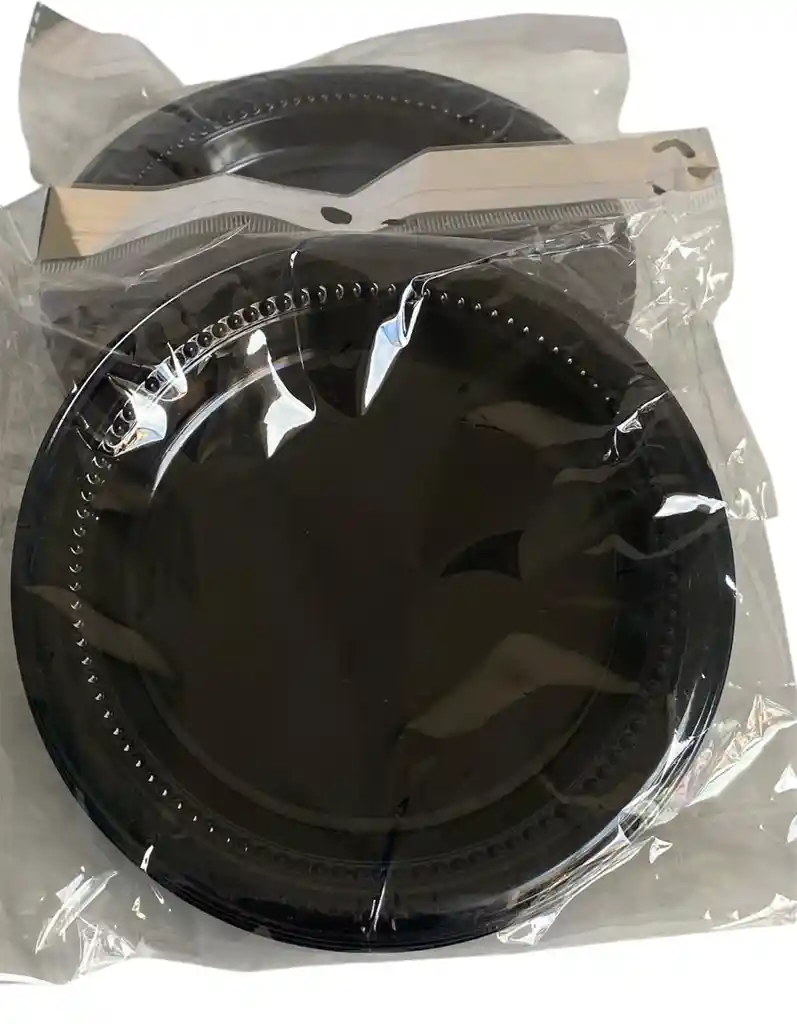 Platos Plásticos Negros 15 Cms Paqx15, Platos Ponque